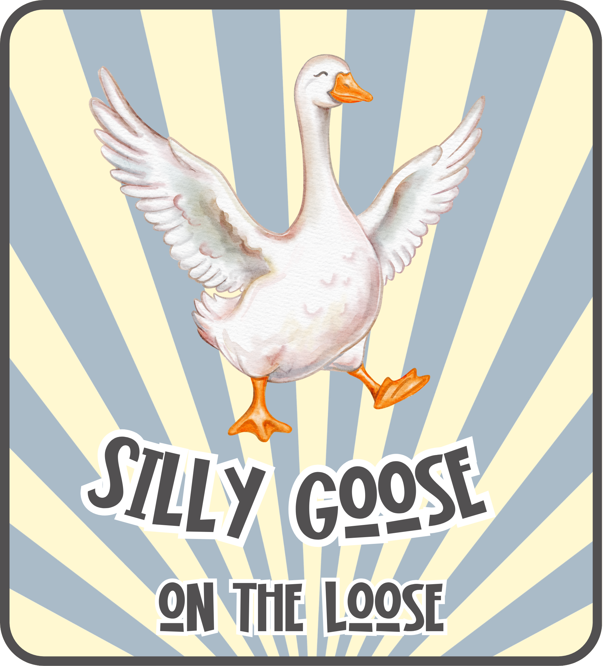 PNG - Silly Goose On The Loose (Blue) - Digital Download