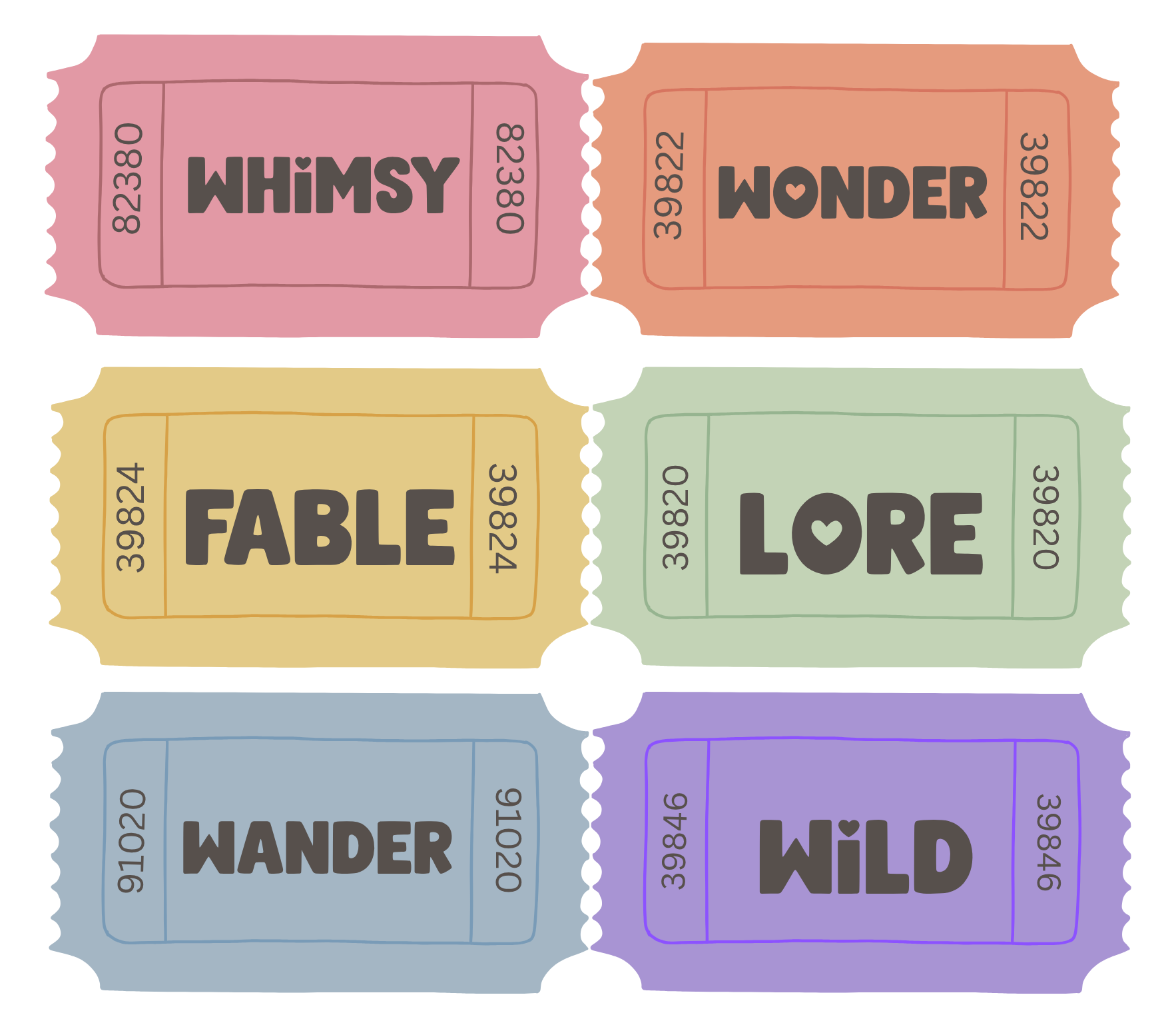 PNG - Tickets (Pink) - Digital Download