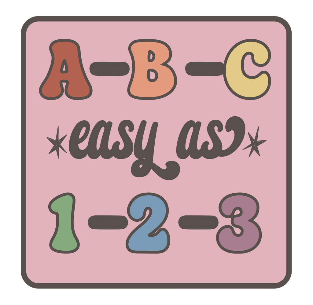 PNG - A-B-C Easy As 1-2-3 - Digital Download