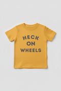 Heck On Wheels — Youth Tee Mockup #facb7c