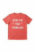 Here For The SPARKLERS V2 — #ff5757 Tee Mockup