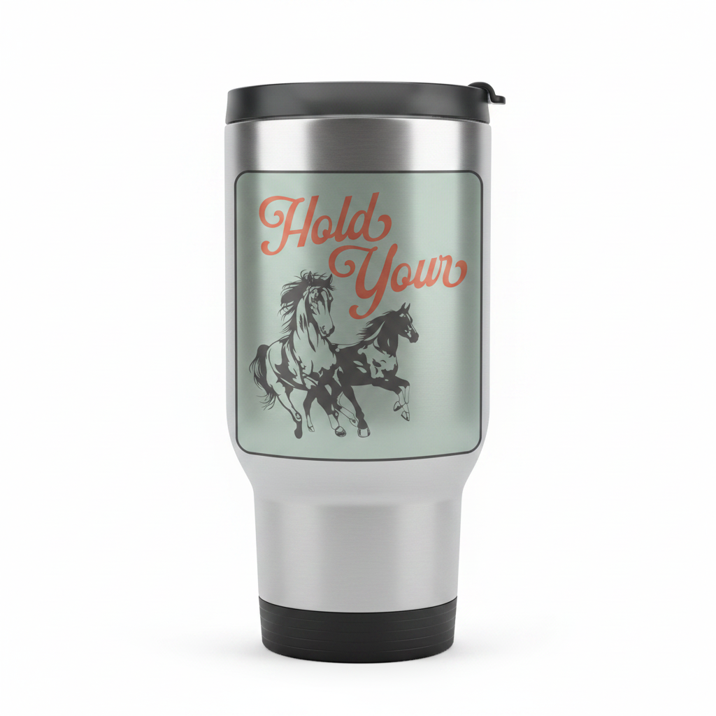 Hold Your Horses mockup on tumbler