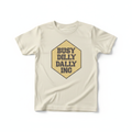 Busy Dilly Dallying mockup on cream youth t-shirt