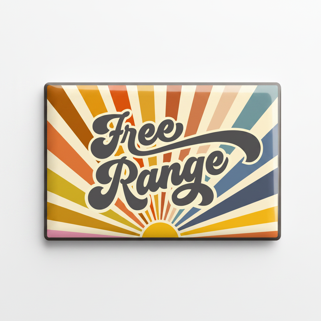 Free Range mockup as magnet