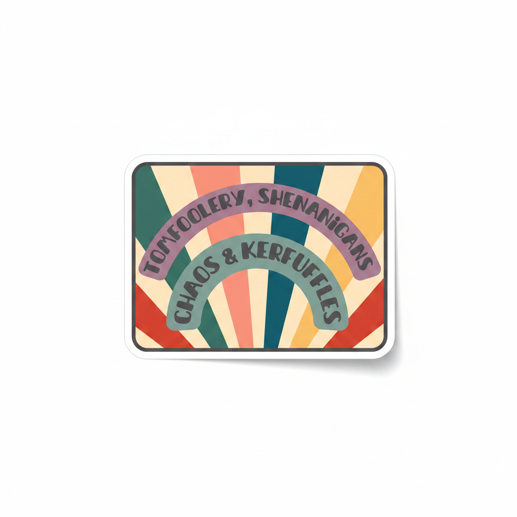 Tomfoolery mockup as sticker