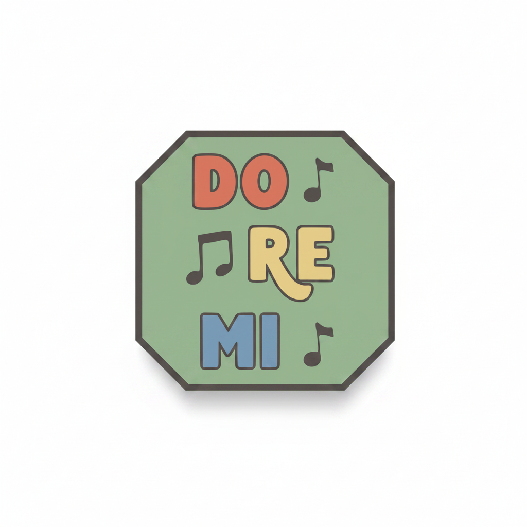 Do Re Mi Green mockup as sticker