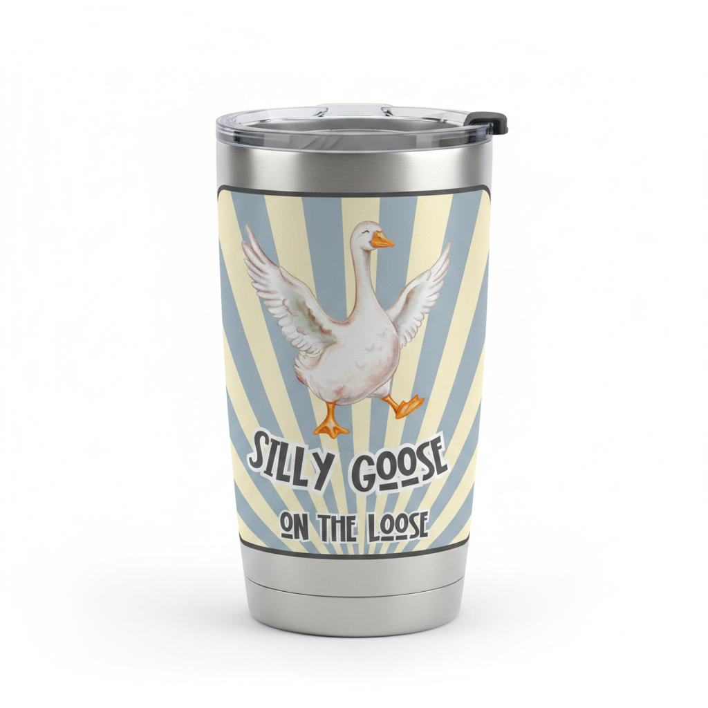 Silly Goose Blue mockup on tumbler