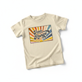 Free Range mockup on cream youth t-shirt