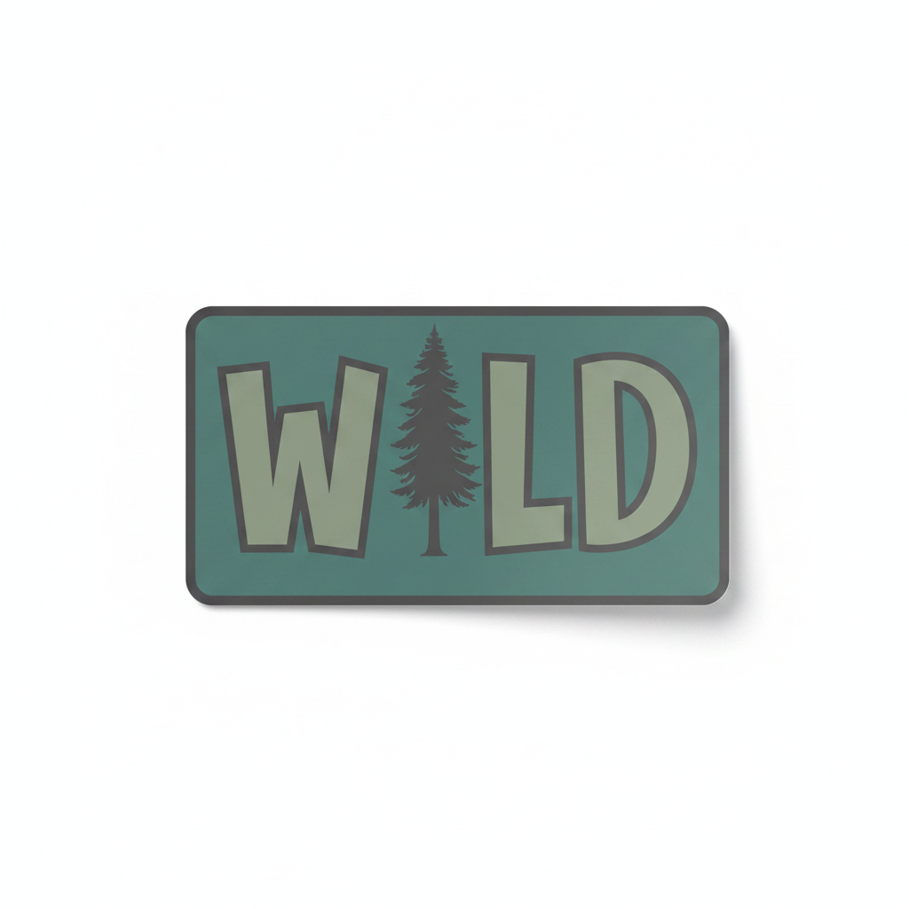 WILD mockup as sticker