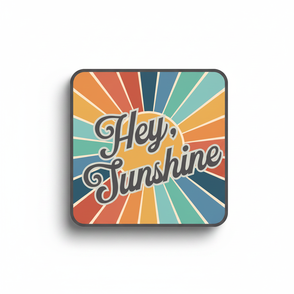 Hey Sunshine mockup as magnet