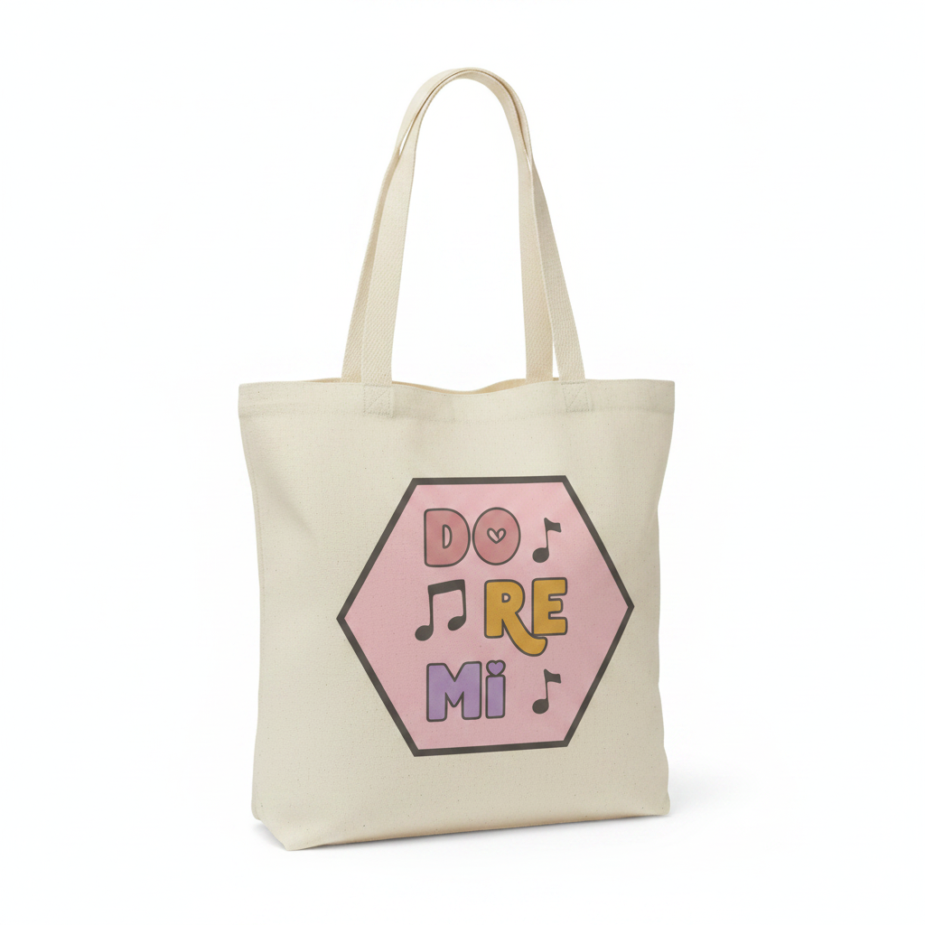 Do Re Mi Pink mockup on tote bag