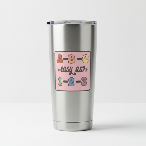 ABC Easy As 1-2-3 mockup on tumbler