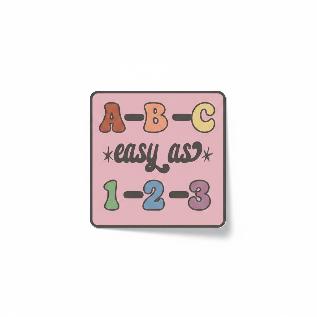 ABC Easy As 1-2-3 mockup as sticker