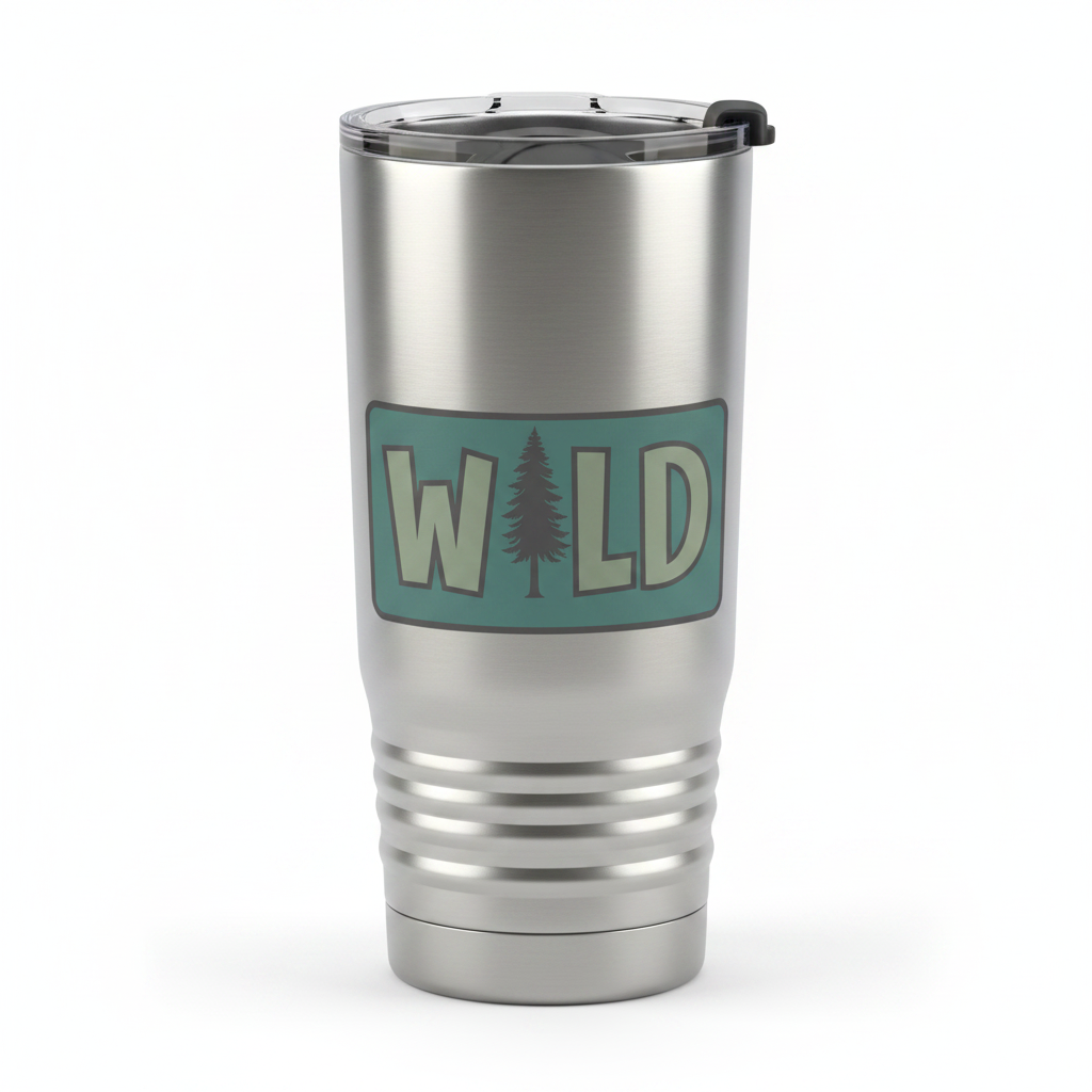 WILD mockup on tumbler