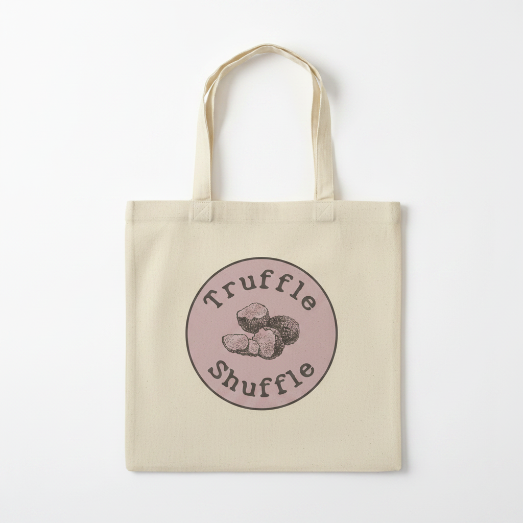 The Truffle Shuffle mockup on tote bag