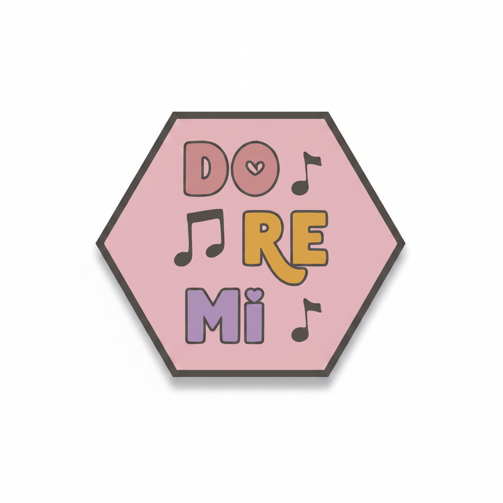 Do Re Mi Pink mockup as sticker