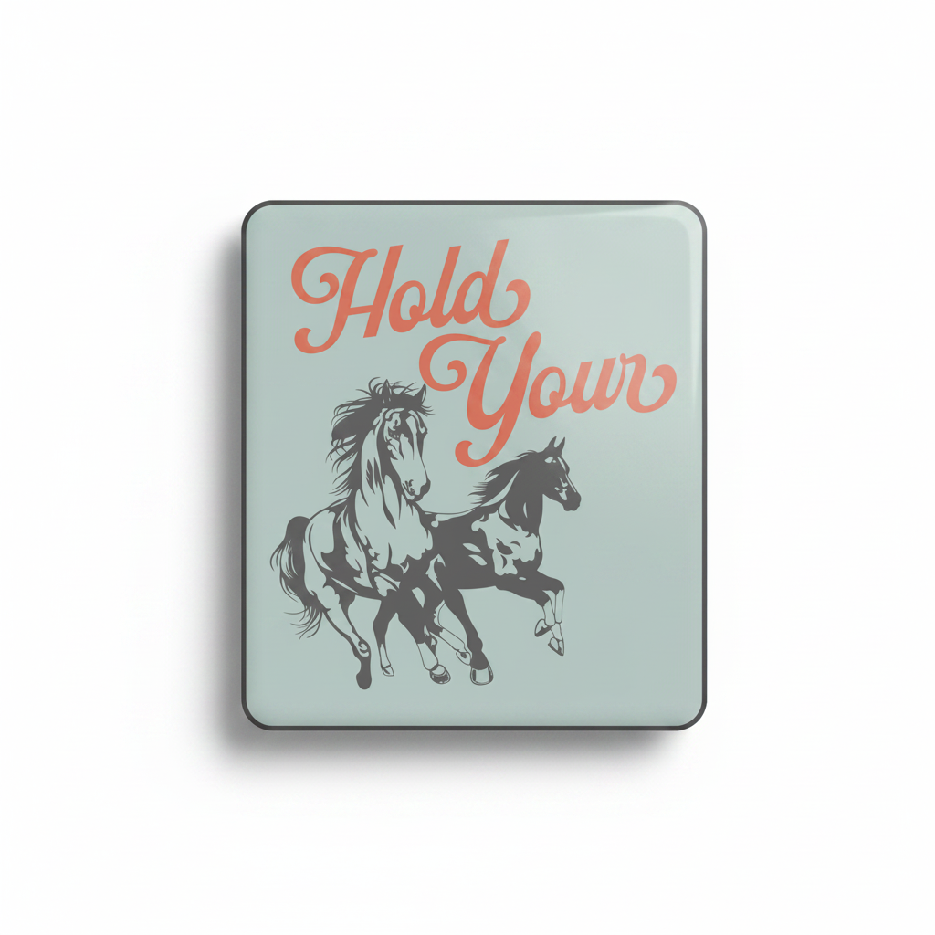 Hold Your Horses mockup as magnet