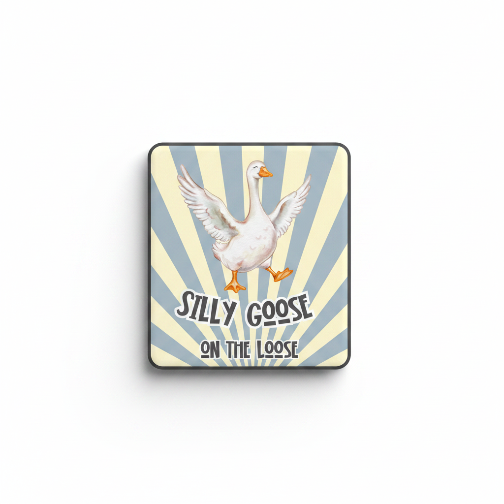 Silly Goose Blue mockup as magnet