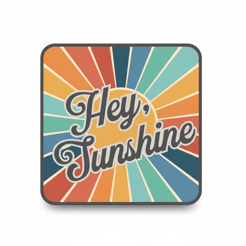 Hey Sunshine mockup as sticker