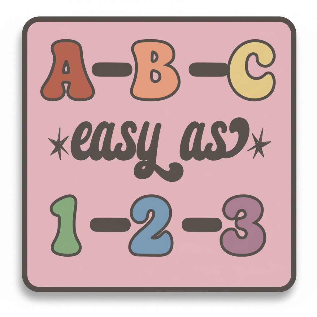 ABC Easy As 1-2-3 mockup as magnet