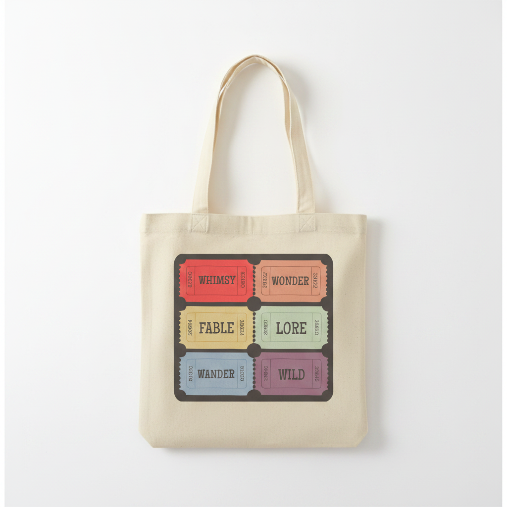 Blue Tickets mockup on tote bag