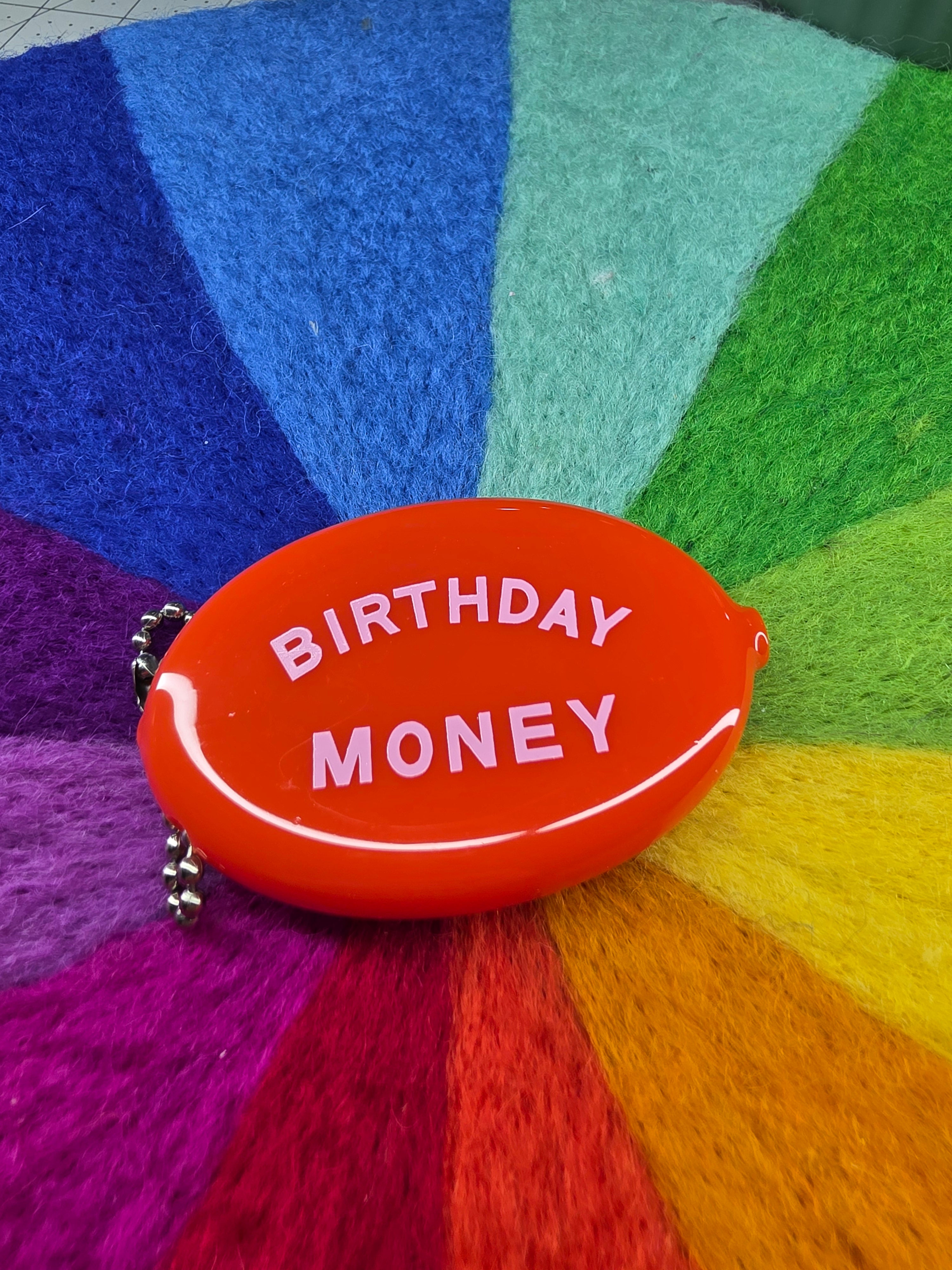 Coin Purse - BIRTHDAY MONEY - Retro, Key Chain, Bag Charm