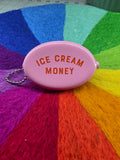 Coin Purse - ICE CREAM MONEY - Retro, Key Chain, Bag Charm