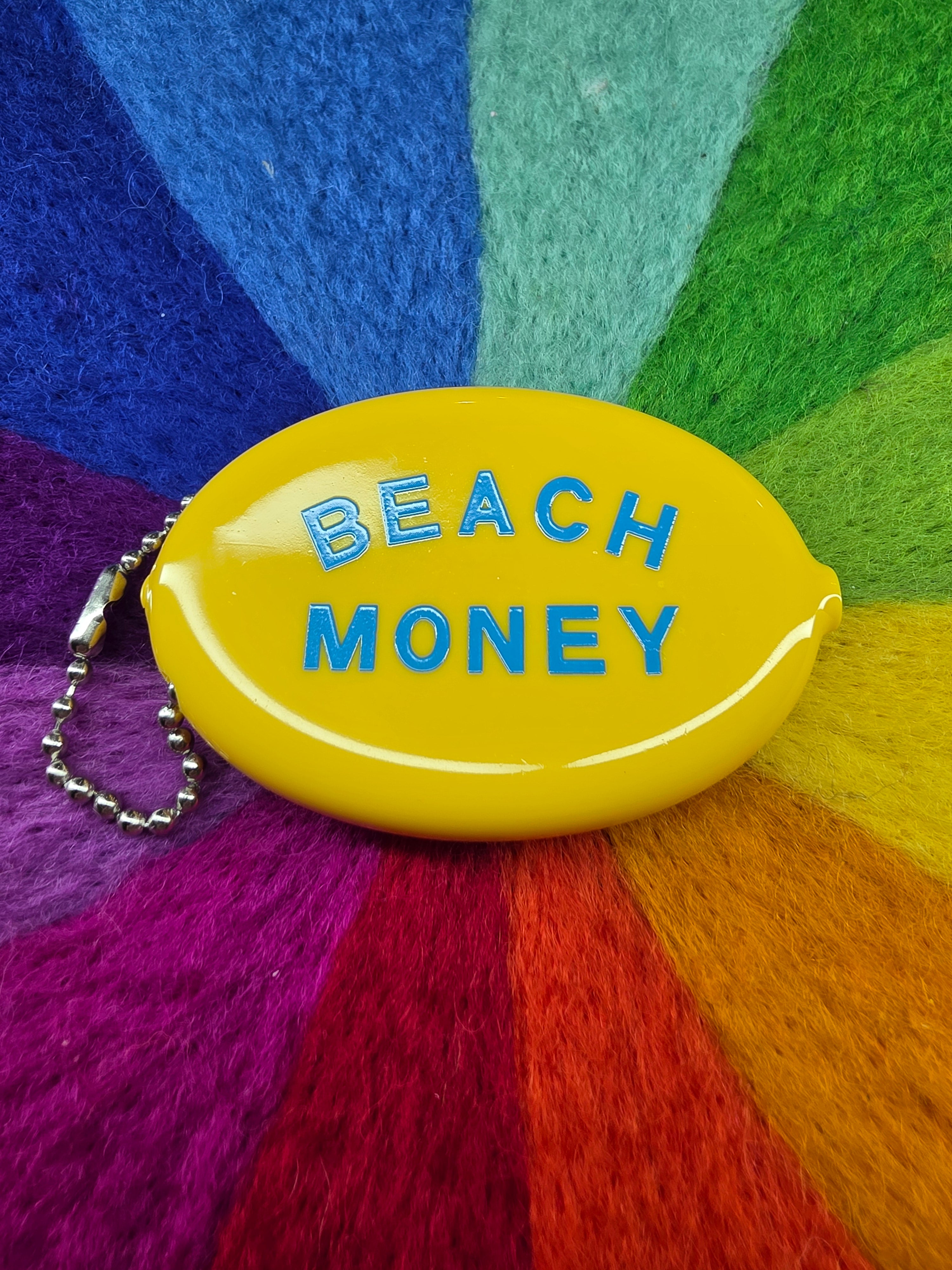 Coin Purse - BEACH MONEY - Retro, Key Chain, Bag Charm